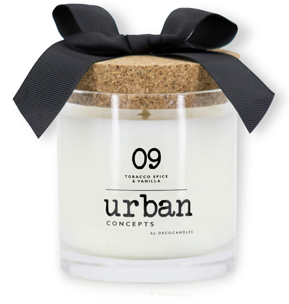 Urban Concepts Tobacco, Spice & Vanilla 9 Oz. w/ Cork lid DECOCANDLES